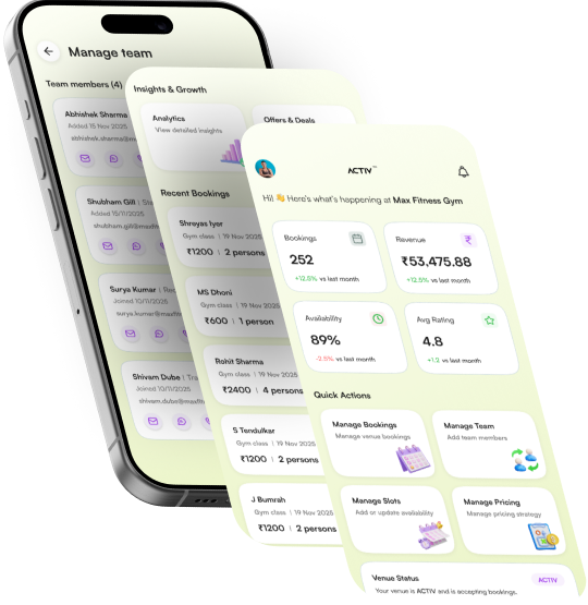 Bookings and earnings screenshot